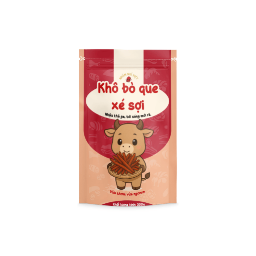 bao bì sản phẩm khô bò qu xé sợi 300g