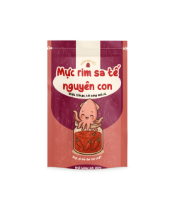bao bì sản phẩm mực rim sa tế nguyên con 300g