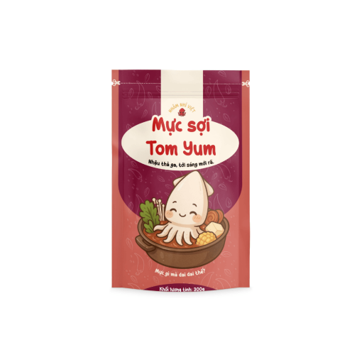 bao bì sản phẩm mực sợi sốt Tom Yum 300g